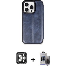 BUTİMAR'S iPhone 15 Pro Max Zirve Yansıma Serisi - Siyah Vanessa Magic Hayalet Cam + Gri Pvd Metal Kamera Lens