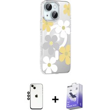 BUTİMAR'S iPhone 14 Yörünge Işık Prime - Siyah Bilvis 5in1 5d Magic Hayalet Cam Ekran Koruyucu + Siyah Shine Kamera Lens