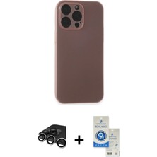 BUTİMAR'S iPhone 15 Pro Atlas Minimal Prime - Şeffaf Royal Nano Ekran Koruyucu + Gümüş Raze Metal Kamera Lens