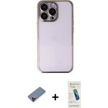 BUTİMAR'S iPhone 13 Pro Max Vadi Minimal - Şeffaf Pasifik Cam Ekran Koruyucu + Kırmızı Metal Kamera Lens Koruma Cam