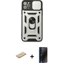 BUTİMAR'S iPhone 11 Pro Ahenk Klasik - Siyah 3D Antistatik Hayalet Cam Ekran Koruyucu + Sarı Renkli Kamera Lens Koruma Cam