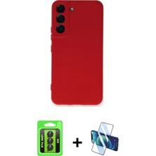 BUTİMAR'S Galaxy S23 Ahenk Serisi - Siyah 3D Antistatik Cam Ekran Koruyucu + Siyah Raze Metal Kamera Lens