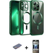 BUTİMAR'S iPhone 12 Pro Nova Işık Özel Seri - Siyah 34D Hayalet Izgaralı Cam + Pembe Renkli Kamera Lens Koruma Cam