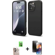 BUTİMAR'S iPhone 16 Pro Max Kozmos Yansıma Özel Seri - Siyah 3D Antistatik Mat Seramik Nano Ekran Koruyucu + Natural Grey Raze Metal Kamera Lens