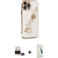 BUTİMAR'S iPhone 14 Pro Max Nova Işık Prime - Şeffaf Pasifik Cam Ekran Koruyucu + Gold Bilvis Titan Kamera Lens