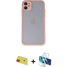 BUTİMAR'S iPhone 11 Ahenk Çizgi Serisi - Siyah 3D Antistatik Cam Ekran Koruyucu + Kırmızı Rainbow Kamera Lens Koruma Cam