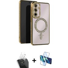 BUTİMAR'S Galaxy A25 5g Zirve Doku Prime - Siyah 3D Antistatik Seramik Nano Ekran Koruyucu + Şeffaf Kamera Lens Koruma Cam