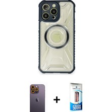 BUTİMAR'S iPhone 12 Pro Max Kutup Modern - Siyah 5d Eko Cam Ekran Koruyucu + Sarı Neon Fosforlu Kamera Lens