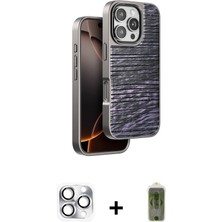 BUTİMAR'S iPhone 16 Pro Max Atlas Minimal Özel Seri - Siyah Joko Magic 5d Hayalet Cam + Gümüş Pers Alüminyum Kamera Lens