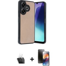 BUTİMAR'S Redmi 13 4g Kıvılcım Işık Serisi - Siyah 3D Antistatik Mat Seramik Nano Ekran Koruyucu + Şeffaf Kamera Lens Koruma Cam