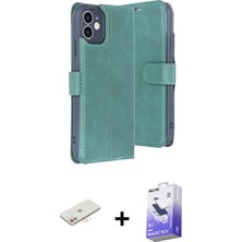 BUTİMAR'S iPhone 11 Siluet Işık Serisi - Siyah Bilvis 5in1 5d Magic Hayalet Cam Ekran Koruyucu + Yeşil Renkli Kamera Lens Koruma Cam