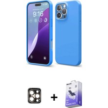 BUTİMAR'S iPhone 16 Pro Max Kozmos Yansıma Özel Seri - Siyah Bilvis 5in1 5d Magic Hayalet Cam Ekran Koruyucu + Gold Pvd Metal Kamera Lens