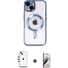 BUTİMAR'S iPhone 14 Nova Işık Özel Seri - Siyah Bilvis 3D Mat Cam Ekran Koruyucu + Gökkuşağı Shine Kamera Lens