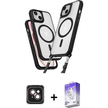 BUTİMAR'S iPhone 14 Atlas Doku Koleksiyonu - Siyah Bilvis 5in1 3D Magic Cam Ekran Koruyucu + Pembe Pvd Metal Kamera Lens