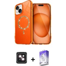 BUTİMAR'S iPhone 14 Kıvılcım Form Prime - Siyah Bilvis 5in1 3D Magic Cam Ekran Koruyucu + Pembe Pvd Metal Kamera Lens