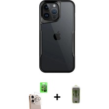 BUTİMAR'S iPhone 16 Pro Max Akış Çizgi Koleksiyonu - Siyah Joko Magic 5d Hayalet Cam + Natural Grey Raze Metal Kamera Lens