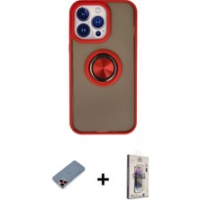 BUTİMAR'S iPhone 13 Pro Max Yörünge Çizgi - Siyah Bilvis 3D Cam Ekran Koruyucu + Kırmızı Metal Kamera Lens Koruma Cam