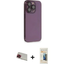 BUTİMAR'S iPhone 13 Pro Max Siluet Minimal Özel Seri - Siyah 6d Mat Seramik Hayalet Nano Ekran Koruyucu + Kırmızı Rainbow Kamera Lens Koruma Cam