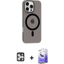 BUTİMAR'S iPhone 16 Pro Max Pusula Form Özel Seri - Siyah Bilvis 5in1 5d Magic Hayalet Cam Ekran Koruyucu + Gümüş Pvd Metal Kamera Lens