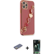 BUTİMAR'S iPhone 12 Pro Nova Işık Prime - Siyah 360 Mat Full Body Arka Koruyucu + Sarı Renkli Kamera Lens Koruma Cam