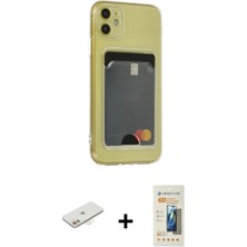 BUTİMAR'S iPhone 11 Doruk Klasik Koleksiyonu - Siyah 6d Mat Seramik Hayalet Nano Ekran Koruyucu + Yeşil Renkli Kamera Lens Koruma Cam