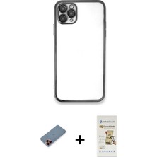 BUTİMAR'S iPhone 11 Pro Vadi Minimal - Siyah Mat Seramik Nano Ekran Koruyucu + Kırmızı Metal Kamera Lens Koruma Cam