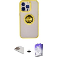 BUTİMAR'S iPhone 13 Pro Max Yörünge Çizgi - Siyah Bilvis 5in1 3D Magic Cam Ekran Koruyucu + Gold Pers Alüminyum Kamera Lens