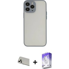 BUTİMAR'S iPhone 13 Pro Max Ahenk Çizgi Serisi - Siyah Bilvis 5in1 3D Magic Cam Ekran Koruyucu + Beyaz Rainbow Kamera Lens Koruma Cam