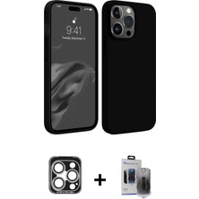 BUTİMAR'S iPhone 15 Pro Max Kozmos Yansıma Özel Seri - Siyah Vanessa Magic Hayalet Cam + Gümüş Pvd Metal Kamera Lens