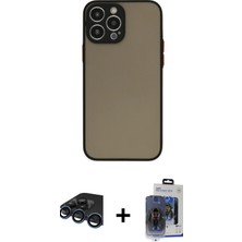 BUTİMAR'S iPhone 15 Pro Max Ahenk Çizgi Serisi - Siyah Vanessa Magic Cam + Lacivert Raze Metal Kamera Lens