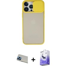 BUTİMAR'S iPhone 13 Pro Max Vadi Çizgi - Siyah Bilvis 5in1 5d Magic Hayalet Cam Ekran Koruyucu + Mavi Rainbow Kamera Lens Koruma Cam