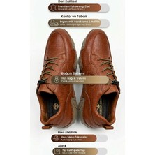 Growish GR0480 Hakiki Deri Örümcek Kauçuk Taban Uzun Kullanıma Uygun Kahverengi Sneaker Ayakkabısı