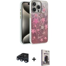 BUTİMAR'S iPhone 15 Pro Max Zirve Modern Prime - Siyah Bilvis Hayalet Cam Ekran Koruyucu + Lacivert Raze Metal Kamera Lens