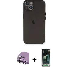 BUTİMAR'S iPhone 14 Yadigar Yansıma Serisi - Şeffaf 360 Full Body Arka Koruyucu + Gümüş Raze Metal Kamera Lens