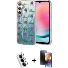 BUTİMAR'S Galaxy A24 4g Zirve Modern Prime - Siyah 3D Antistatik Mat Seramik Nano Ekran Koruyucu + Gümüş Valdez Metal Kamera Lens