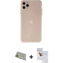 BUTİMAR'S iPhone 11 Pro Max Atlas Minimal Prime - Siyah Seramik Nano Ekran Koruyucu + Gold Rainbow Kamera Lens Koruma Cam