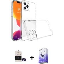 BUTİMAR'S iPhone 14 Pro Max Zirve Doku - Siyah Bilvis 5in1 5d Magic Hayalet Cam Ekran Koruyucu + Siyah Bilvis Titan Kamera Lens