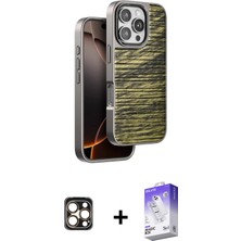 BUTİMAR'S iPhone 16 Pro Max Atlas Minimal Özel Seri - Siyah Bilvis 5in1 3D Magic Cam Ekran Koruyucu + Gold Pvd Metal Kamera Lens