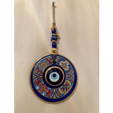 Plus Home Nazarlık Altın Yaldız El Işçiliği Çift Cam Desenli Model Çapı 14 cm Büyükboy