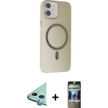 BUTİMAR'S iPhone 11 Çekirdek Modern Prime - Siyah 34D Hayalet Izgaralı Cam + Mavi Raze Metal Kamera Lens