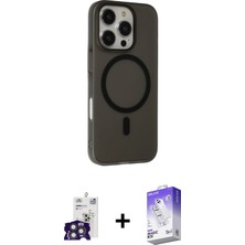 BUTİMAR'S iPhone 16 Pro Max Çekirdek Modern Prime - Siyah Bilvis 5in1 3D Magic Cam Ekran Koruyucu + Titanyum Gri Bilvis Titan Kamera Lens