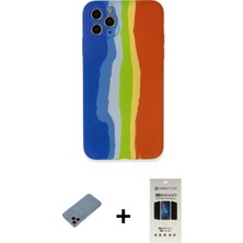 BUTİMAR'S iPhone 11 Pro Yadigar Çizgi - Siyah 5d Hayalet Cam Ekran Koruyucu + Pembe Shine Kamera Lens Koruma Cam