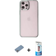 BUTİMAR'S iPhone 12 Pro Max Doruk Doku Prime - Siyah 5d Eko Cam Ekran Koruyucu + Gümüş Shine Kamera Lens Koruma Cam