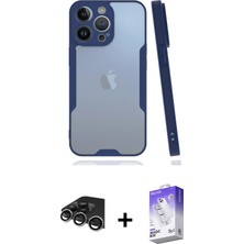 BUTİMAR'S iPhone 14 Pro Max Atlas Asil Serisi - Siyah Bilvis 5in1 3D Magic Cam Ekran Koruyucu + Gümüş Raze Metal Kamera Lens