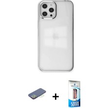 BUTİMAR'S iPhone 12 Pro Max Doruk Doku Prime - Siyah 5d Eko Cam Ekran Koruyucu + Yeşil Renkli Kamera Lens Koruma Cam