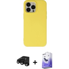 BUTİMAR'S iPhone 15 Pro Ahenk Serisi - Siyah Bilvis 5in1 5d Magic Hayalet Cam Ekran Koruyucu + Siyah Raze Metal Kamera Lens