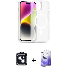 BUTİMAR'S iPhone 14 Siluet Minimal Prime - Siyah Bilvis 5in1 5d Magic Hayalet Cam Ekran Koruyucu + Siyah Pvd Metal Kamera Lens