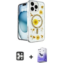 BUTİMAR'S iPhone 16 Pro Max Kozmos Doku - Siyah Bilvis 5in1 5d Magic Hayalet Cam Ekran Koruyucu + Gümüş Pvd Metal Kamera Lens
