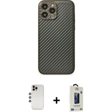 BUTİMAR'S iPhone 13 Pro Max Ahenk Işık - Siyah Bilvis Hayalet Cam Ekran Koruyucu + Gökkuşağı Shine Kamera Lens