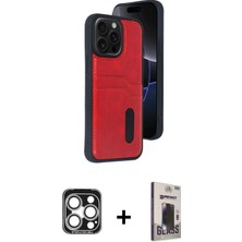 BUTİMAR'S iPhone 15 Pro Max Yörünge Işık Serisi - Siyah Bilvis Hayalet Cam Ekran Koruyucu + Gümüş Pvd Metal Kamera Lens